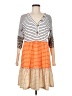 Unbranded Stripes Orange Casual Dress Size M - photo 1