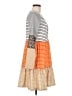 Unbranded Stripes Orange Casual Dress Size M - photo 4
