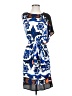 Boston Proper 100% Polyester Graphic Blue Casual Dress Size 0 - photo 1