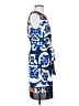 Boston Proper 100% Polyester Graphic Blue Casual Dress Size 0 - photo 4