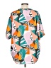 Jodifl 100% Polyester Tropical Orange Short Sleeve Blouse Size L - photo 2