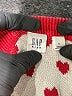 Gap Kids 100% Bamboo Hearts Red Pullover Sweater Size S (kids) - photo 3