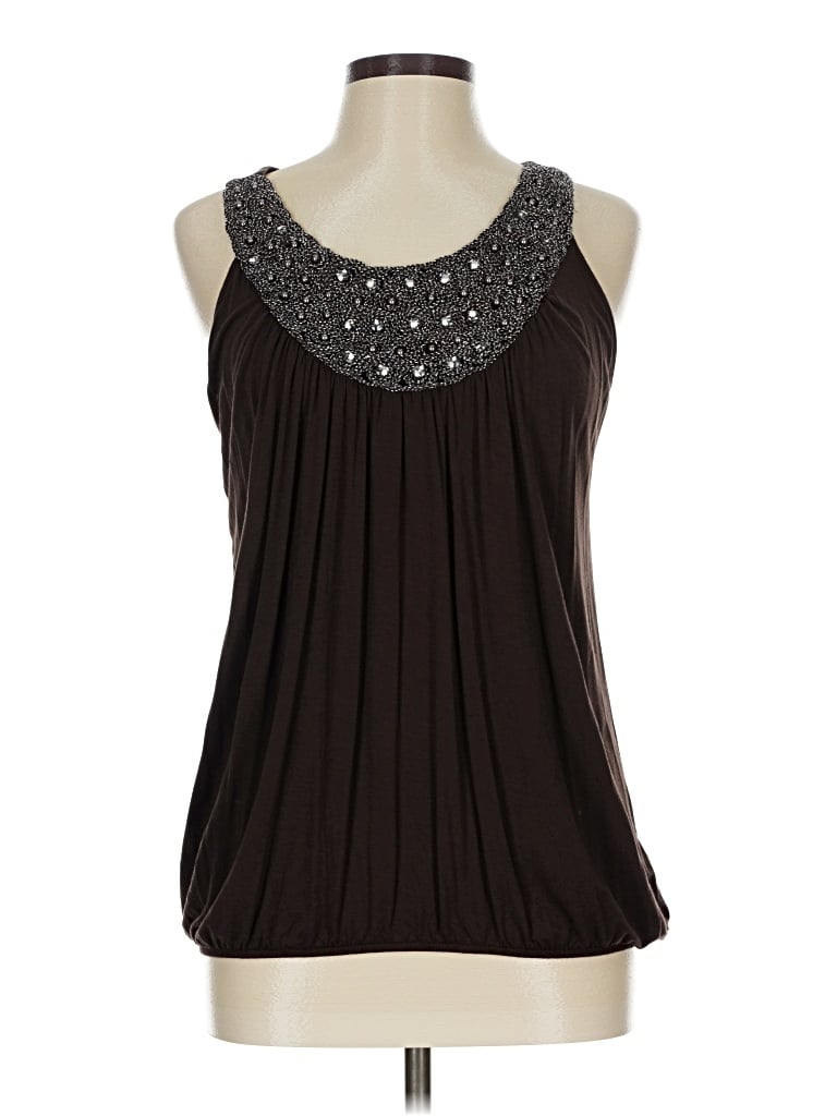 Pre-owned Madison Sleeveless Blouse In Brown