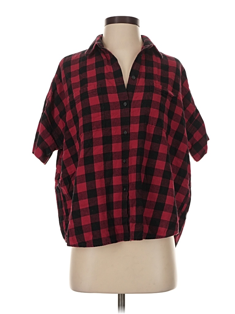 Pre-owned Madewell Short Sleeve Blouse In Red