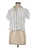 Unbranded Stripes Silver Short Sleeve Blouse Size M - photo 1