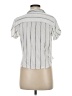 Unbranded Stripes Silver Short Sleeve Blouse Size M - photo 2