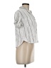 Unbranded Stripes Silver Short Sleeve Blouse Size M - photo 4