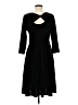 Talbots Solid Black Casual Dress Size 6 - photo 2