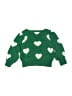 Baby Gap 100% Cotton Hearts Green Pullover Sweater Size 3 - photo 2