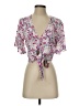 Aqua 100% Rayon Pink Short Sleeve Blouse Size XS - photo 1