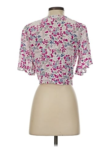 Aqua Short Sleeve Blouse (view 2)