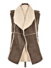Dylan 100% Polyester Brown Faux Fur Vest Size L - photo 1
