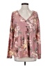 Bluivy Floral Pink Long Sleeve Blouse Size S - photo 1