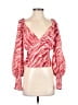 Slate & Willow 100% Polyester Red Pink Long Sleeve Blouse Size S - photo 1