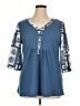 Unbranded Blue 3/4 Sleeve Blouse Size XL - photo 1