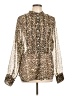 Lands' End 100% Polyester Animal Print Gold Long Sleeve Blouse Size L - photo 1