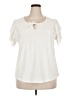 New York Laundry Ivory Short Sleeve Blouse Size 2X - photo 1
