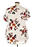 Shein Curve 100% Polyester Floral Ivory White Short Sleeve Blouse Size 4X - photo 2