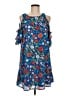 Eyeshadow 100% Polyester Print Blue Casual Dress Size M - photo 1