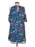Eyeshadow 100% Polyester Print Blue Casual Dress Size M - photo 2