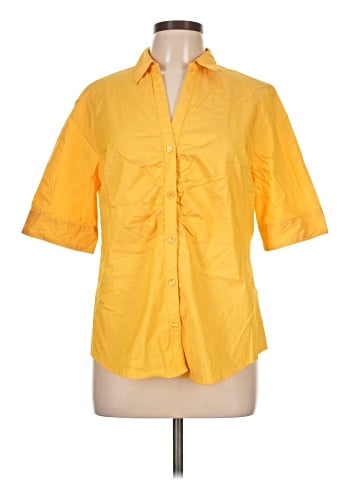 New York & Company 3/4 Sleeve Button-Down Shirt (view 1)
