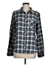 Maurices Plaid Gray Long Sleeve Blouse Size M - photo 1