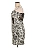 Dots Animal Print Tan Cocktail Dress Size XL - photo 5