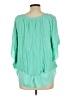 Justify 100% Rayon Green 3/4 Sleeve Blouse Size L - photo 2