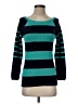 Ann Taylor LOFT 100% Cotton Stripes Teal Pullover Sweater Size XS - photo 1