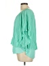 Justify 100% Rayon Green 3/4 Sleeve Blouse Size L - photo 5