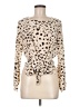 Drew Animal Print Ivory Long Sleeve Blouse Size M - photo 1
