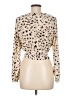 Drew Animal Print Ivory Long Sleeve Blouse Size M - photo 2