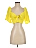 Katie K 100% Polyester Yellow Short Sleeve Blouse Size S - photo 1