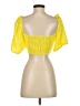 Katie K 100% Polyester Yellow Short Sleeve Blouse Size S - photo 2