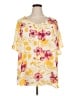 Andre 100% Polyester Yellow Short Sleeve Blouse Size 2X - photo 1