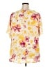 Andre 100% Polyester Yellow Short Sleeve Blouse Size 2X - photo 2