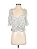 Slate & Willow 100% Rayon Silver Short Sleeve Top Size XS - photo 1