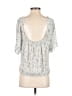 Slate & Willow 100% Rayon Silver Short Sleeve Top Size XS - photo 2