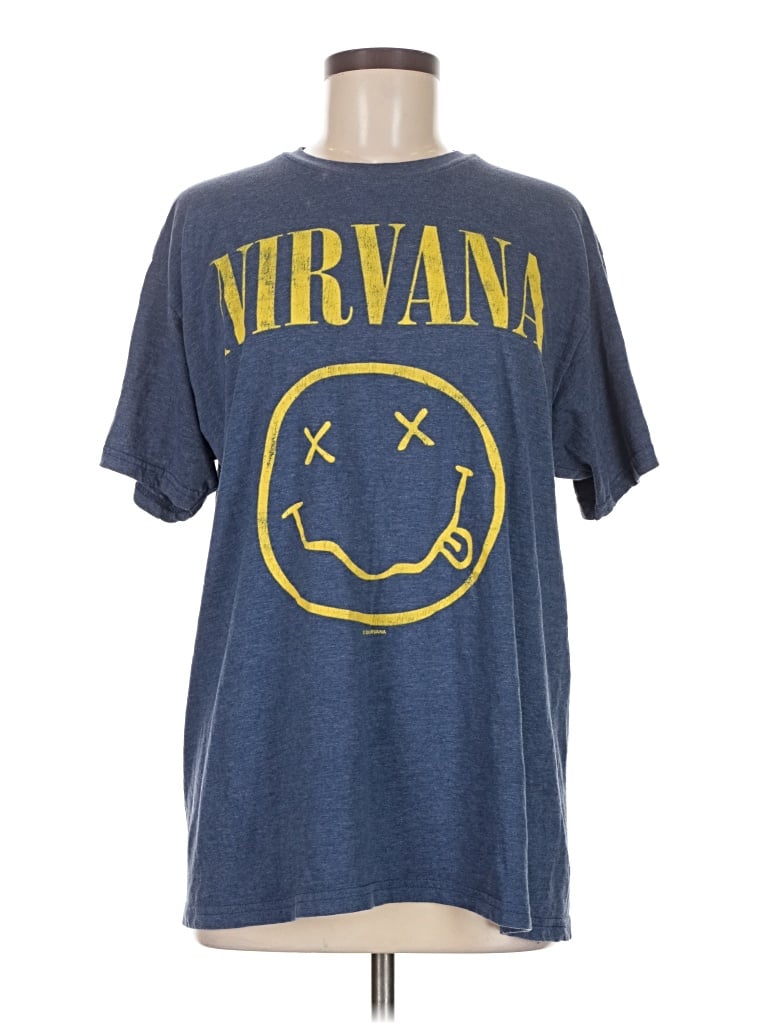 Pre-owned Nirvana Short Sleeve T-shirt In Blue