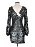 Saylor 100% Polyester Metallic Silver Cocktail Dress Size S (estimated) - photo 2