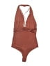 Express Solid Brown One Piece Swimsuit Size XS - photo 1