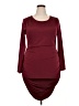 Assorted Brands Solid Burgundy Casual Dress Size 2X - photo 1