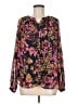 Aqua 100% Polyester Floral Burgundy Long Sleeve Blouse Size M - photo 1
