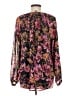 Aqua 100% Polyester Floral Burgundy Long Sleeve Blouse Size M - photo 2
