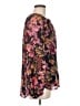 Aqua 100% Polyester Floral Burgundy Long Sleeve Blouse Size M - photo 4