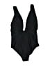 Zeraca Solid Black One Piece Swimsuit Size S - photo 2