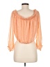 Express 100% Polyester Orange 3/4 Sleeve Blouse Size M - photo 2