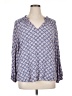 Grace 100% Rayon Blue 3/4 Sleeve Blouse Size 1X - photo 1