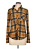 No Comment Plaid Yellow Long Sleeve Blouse Size L - photo 1