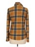 No Comment Plaid Yellow Long Sleeve Blouse Size L - photo 2